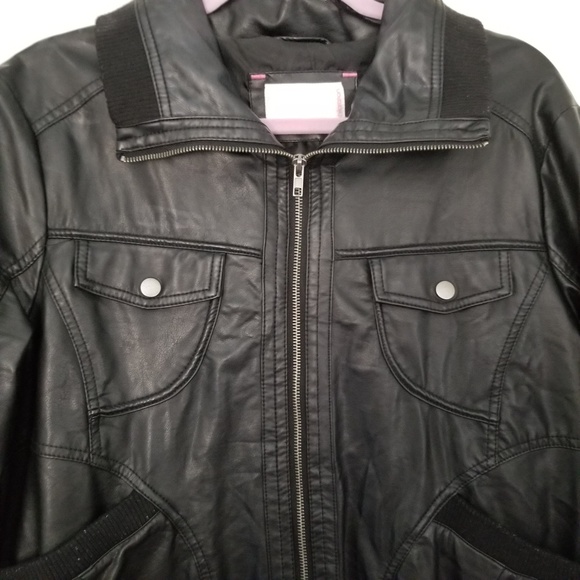 Womens Faux Leather Jacket - Picture 3 of 5